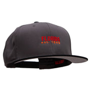 Florida Year Established Embroidered Two Tone Superior Cotton Twill Flat Bill Snapback Cap - Black-Charcoal OSFM