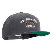 Licensed Golden Dolphin US Submarine Veteran Embroidered Wool Blend Prostyle Snapback Cap - Dk-Grey OSFM
