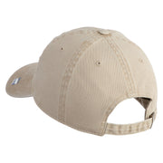 U.S. Air Force Roundel Embroidered Washed Solid Pigment Dyed Cotton Twill Brass Buckle Cap - Khaki OSFM