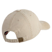 U.S. Air Force Roundel Embroidered Washed Solid Pigment Dyed Cotton Twill Brass Buckle Cap - Khaki OSFM