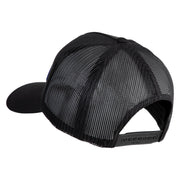 USS Iowa BB 61 Blue Patched Solid Cotton Twill 5 panel Mesh Back Cap - Black OSFM