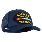 Korea Veteran 1950-1953 Patched Solid Cotton Twill 5 panel Mesh Back Cap - Navy OSFM