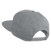 Old English White M Patched Cotton Twill Flat Bill Cap - Grey OSFM