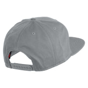 Old English White M Patched Cotton Twill Flat Bill Cap - Grey OSFM