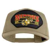 Marines Est. 1775 Patched Solid Cotton Twill Pro Style Cap - Khaki OSFM