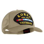 Korea Veteran 1950-1953 Patched Solid Cotton Twill 5 panel Mesh Back Cap - Khaki OSFM