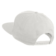 Old English White M Patched Cotton Twill Flat Bill Cap - White OSFM