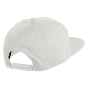 Old English White M Patched Cotton Twill Flat Bill Cap - White OSFM