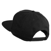 Old English White M Patched Cotton Twill Flat Bill Cap - Black OSFM