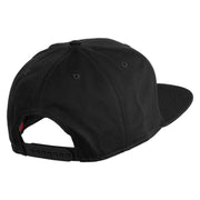 Old English White M Patched Cotton Twill Flat Bill Cap - Black OSFM