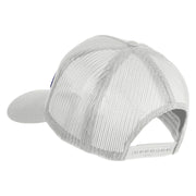 USS Iowa BB 61 Blue Patched Solid Cotton Twill 5 panel Mesh Back Cap - White OSFM