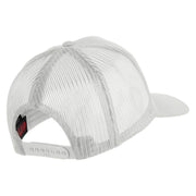 USS Iowa BB 61 Blue Patched Solid Cotton Twill 5 panel Mesh Back Cap - White OSFM