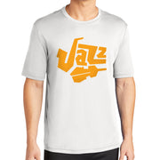 Jazz Live Music Party Men's Big Size Tall PosiCharge Competitor Crew Neck Tee Shirt - White LT