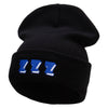 ZZZ Embroidered 12 Inch Long Knitted Beanie - Black OSFM