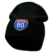 Interstate Freeway 90 Embroidered 8 Inch Short Beanie