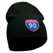 Interstate Freeway 90 Embroidered 8 Inch Short Beanie