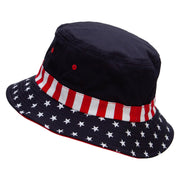 Flag Color Pinwheel Embroidered USA Flag Bucket Hat