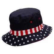 Flag Color Pinwheel Embroidered USA Flag Bucket Hat