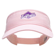 Softball Sport Embroidered Pro Style Cotton Twill Washed Visor