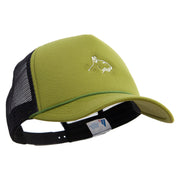 Bull Terrier Embroidered Summer Foam Mesh Trucker Cap - Cactus-Black OSFM