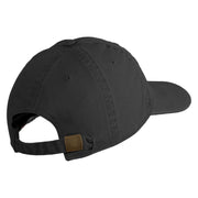 U.S. Air Force Roundel Veteran Embroidered Washed Solid Pigment Dyed Cotton Twill Brass Buckle Cap - Black OSFM