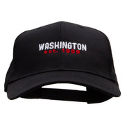 Washington Year Established Embroidered Solid Cotton Twill Pro Style Cap - Black OSFM