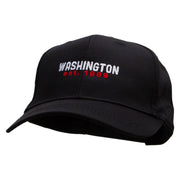 Washington Year Established Embroidered Solid Cotton Twill Pro Style Cap - Black OSFM