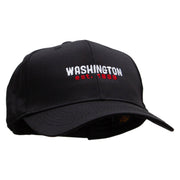 Washington Year Established Embroidered Solid Cotton Twill Pro Style Cap - Black OSFM