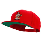 Angry Duck In Pond Embroidered Wool Blend Prostyle Snapback - Red OSFM