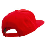 Angry Duck In Pond Embroidered Wool Blend Prostyle Snapback - Red OSFM