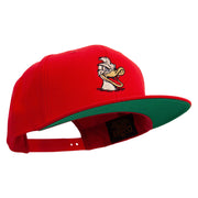 Angry Duck In Pond Embroidered Wool Blend Prostyle Snapback - Red OSFM