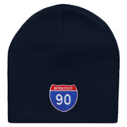 Interstate Freeway 90 Embroidered 8 Inch Short Beanie