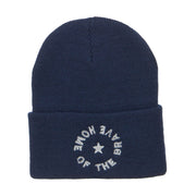 Home of the Brave Embroidered Long Beanie