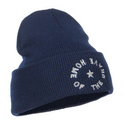 Home of the Brave Embroidered Long Beanie