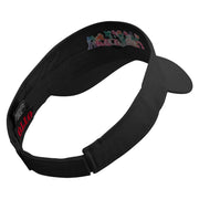 Grandma with Flowers Embroidered Cotton Twill Sun Visor - Black OSFM