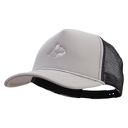 Bull Terrier Embroidered Summer Foam Mesh Trucker Cap - Grey-Black OSFM