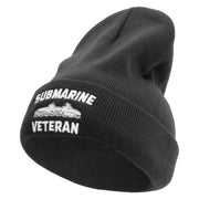 U.S. Sub Veteran Embroidered 12 Inch Long Knitted Beanie