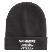 U.S. Sub Veteran Embroidered 12 Inch Long Knitted Beanie