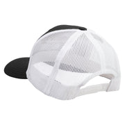Licensed Golden Dolphin US Submarine Veteran Embroidered Contrast Trucker Cap - Black-White OSFM