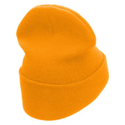 ZZZ Embroidered 12 Inch Long Knitted Beanie - Yellow OSFM