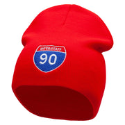 Interstate Freeway 90 Embroidered 8 Inch Short Beanie