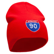 Interstate Freeway 90 Embroidered 8 Inch Short Beanie