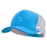 Bull Terrier Embroidered Summer Foam Mesh Trucker Cap - Aqua-Grey OSFM