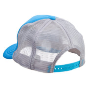 Bull Terrier Embroidered Summer Foam Mesh Trucker Cap - Aqua-Grey OSFM