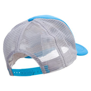 Bull Terrier Embroidered Summer Foam Mesh Trucker Cap - Aqua-Grey OSFM