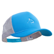 Bull Terrier Embroidered Summer Foam Mesh Trucker Cap - Aqua-Grey OSFM