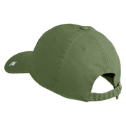 U.S. Air Force Roundel Veteran Embroidered Washed Solid Pigment Dyed Cotton Twill Brass Buckle Cap - Olive OSFM