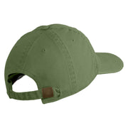 U.S. Air Force Roundel Veteran Embroidered Washed Solid Pigment Dyed Cotton Twill Brass Buckle Cap - Olive OSFM