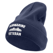 U.S. Submarine Veteran Embroidered 12 Inch Long Knitted Beanie - Navy OSFM