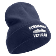 U.S. Submarine Veteran Embroidered 12 Inch Long Knitted Beanie - Navy OSFM